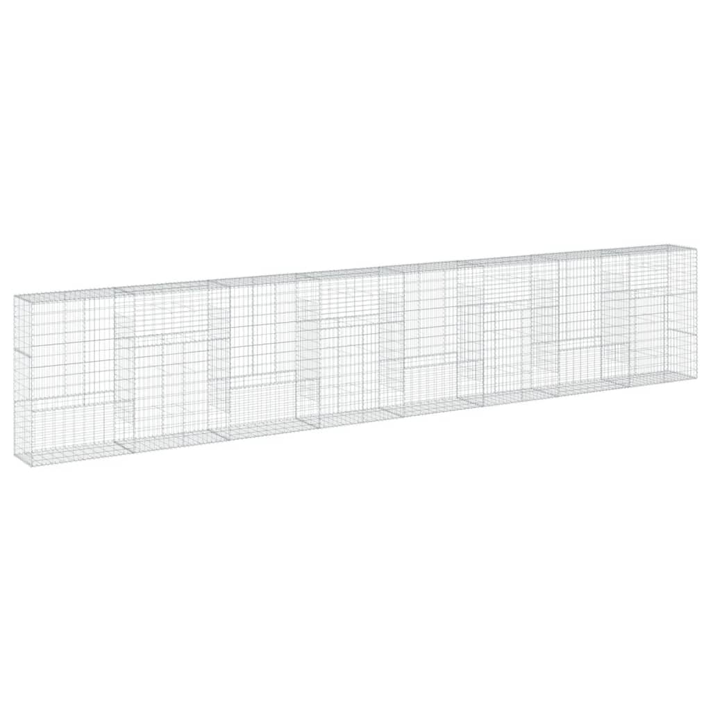 Coș gabion cu capac, 800x50x150 cm, fier galvanizat