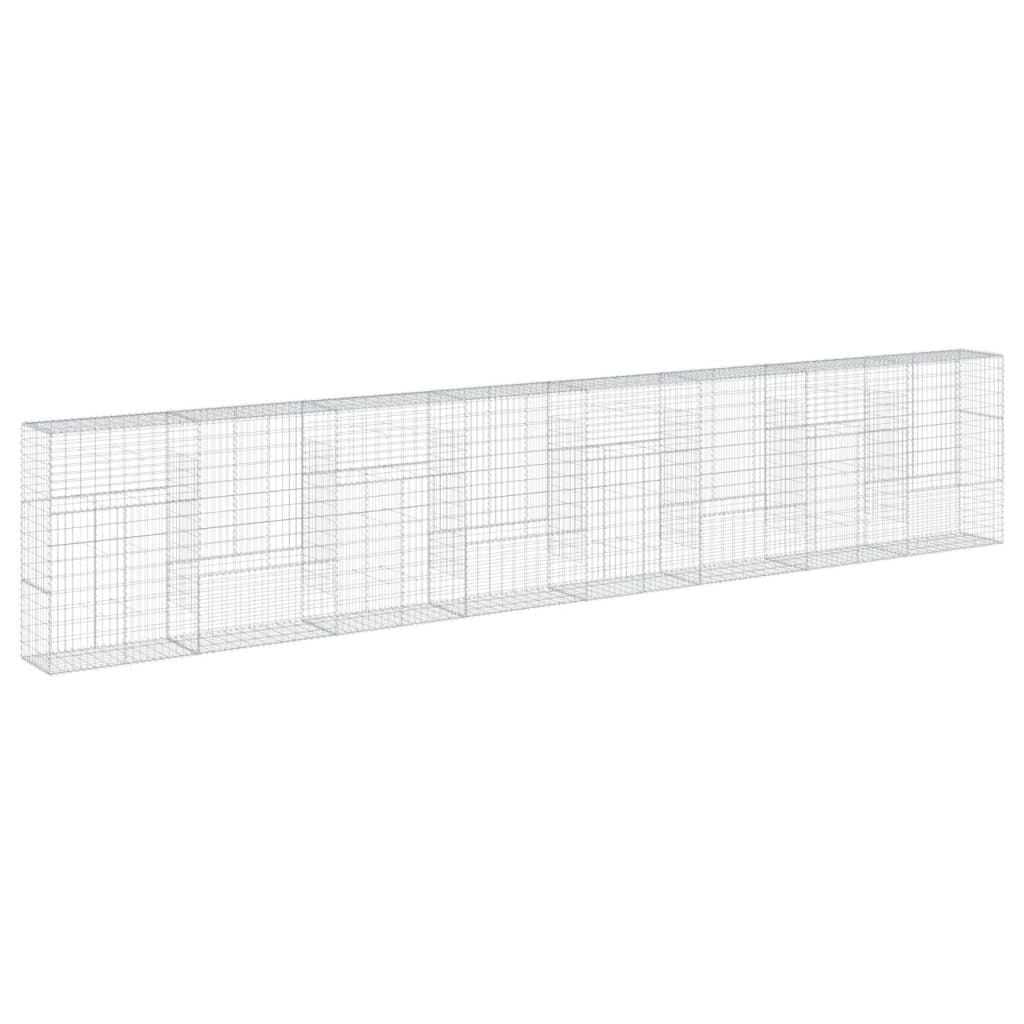 Coș gabion cu capac, 800x50x150 cm, fier galvanizat