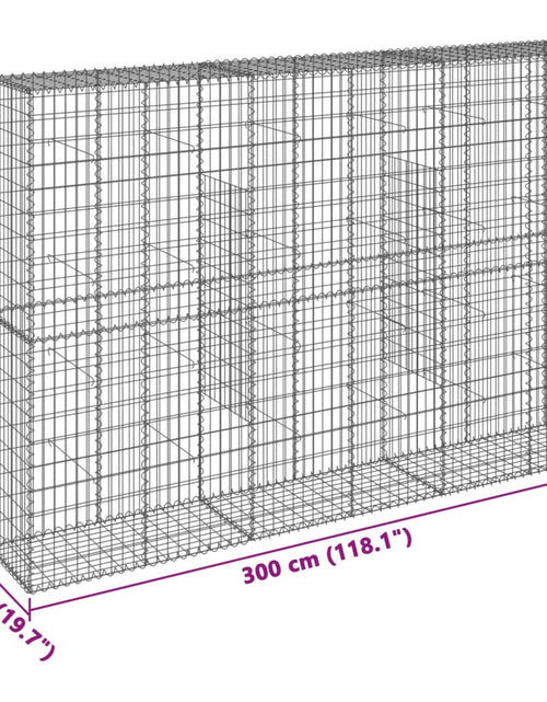 Încărcați imaginea în vizualizatorul Galerie, Coș gabion cu capac, 300x50x200 cm, fier galvanizat
