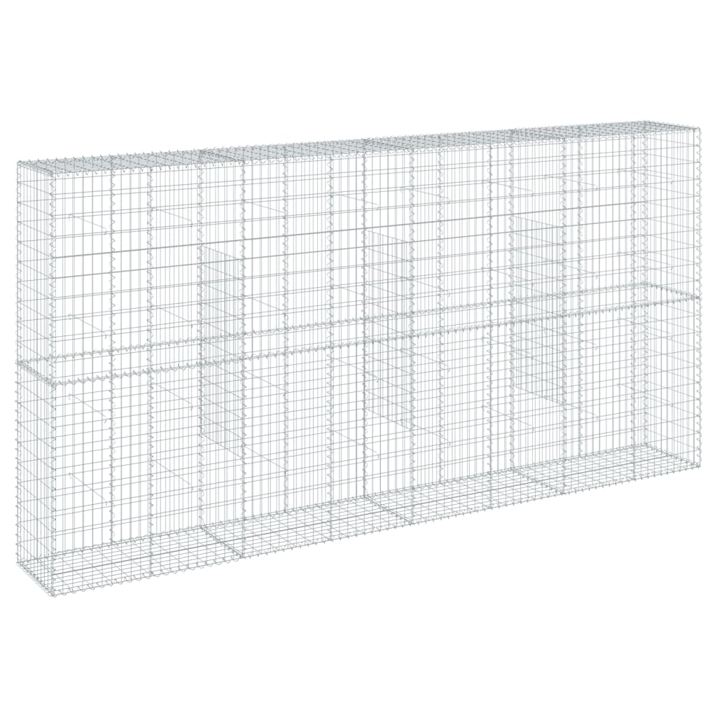 Coș gabion cu capac, 400x50x200 cm, fier galvanizat