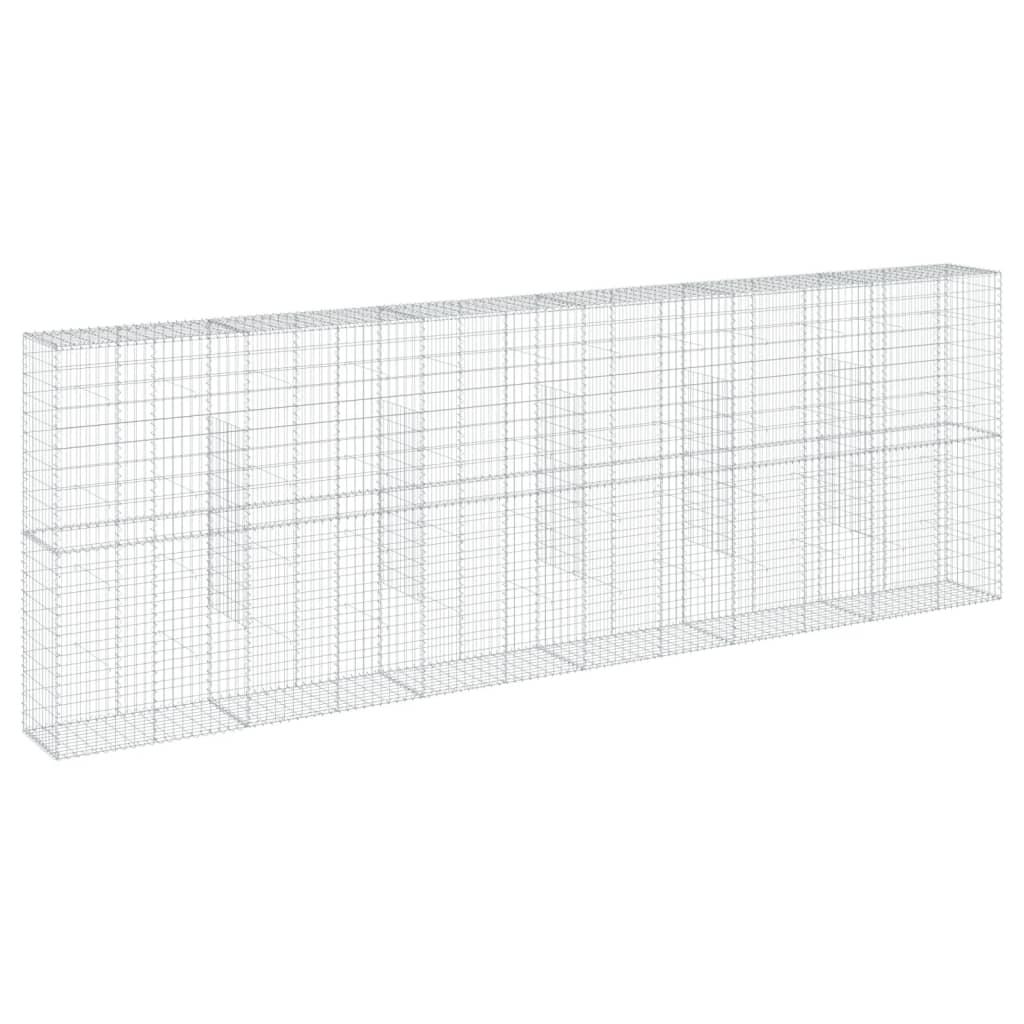 Coș gabion cu capac, 600x50x200 cm, fier galvanizat