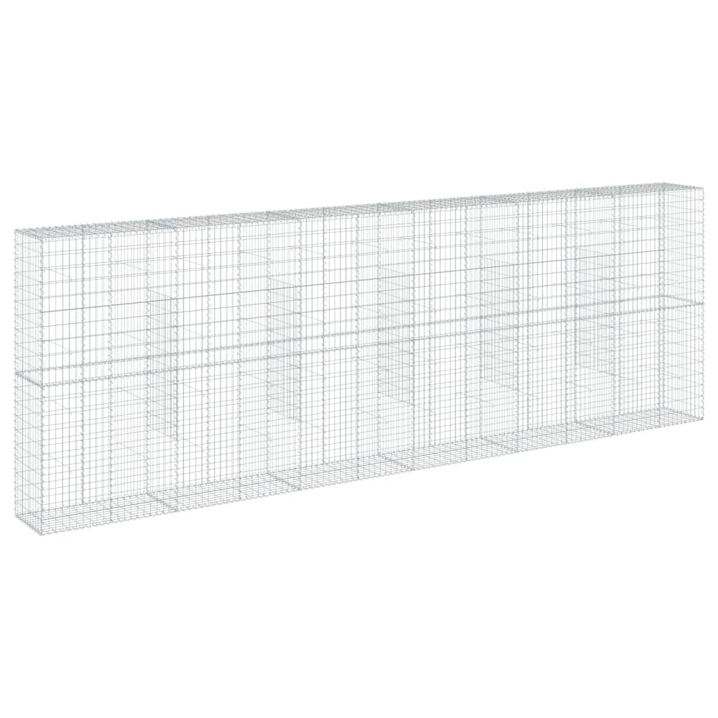 Coș gabion cu capac, 600x50x200 cm, fier galvanizat