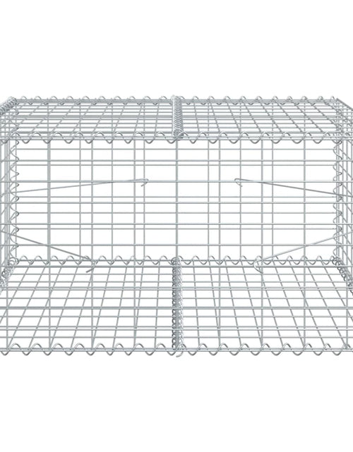 Încărcați imaginea în vizualizatorul Galerie, Coș gabion cu capac, 100x100x50 cm, fier galvanizat
