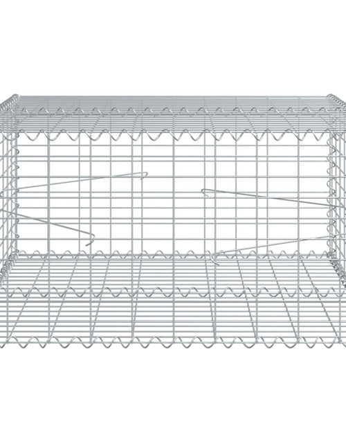 Încărcați imaginea în vizualizatorul Galerie, Coș gabion cu capac, 100x100x50 cm, fier galvanizat
