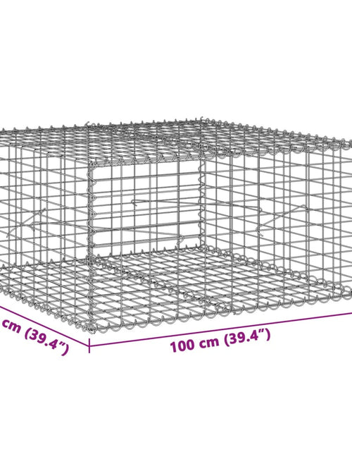 Încărcați imaginea în vizualizatorul Galerie, Coș gabion cu capac, 100x100x50 cm, fier galvanizat
