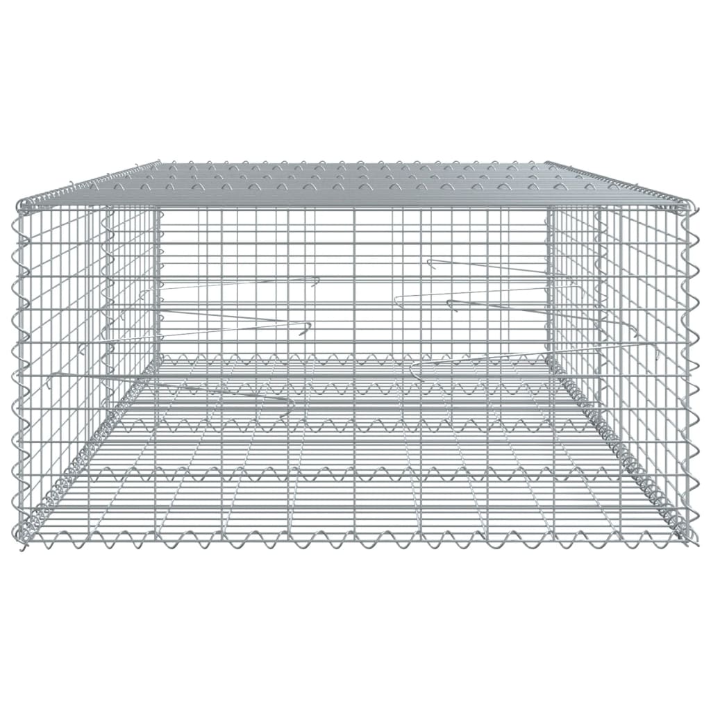 Coș gabion cu capac, 200x100x50 cm, fier galvanizat