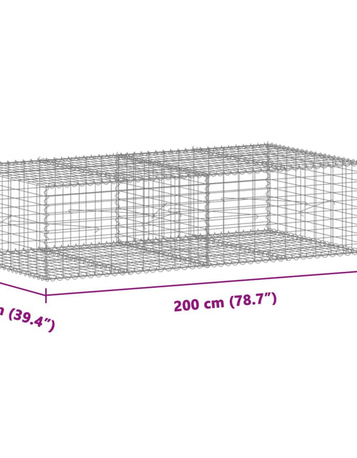 Încărcați imaginea în vizualizatorul Galerie, Coș gabion cu capac, 200x100x50 cm, fier galvanizat
