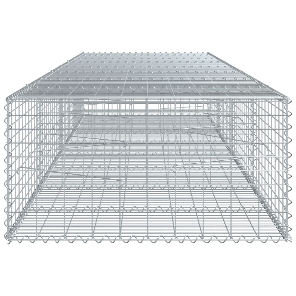 Coș gabion cu capac, 400x100x50 cm, fier galvanizat