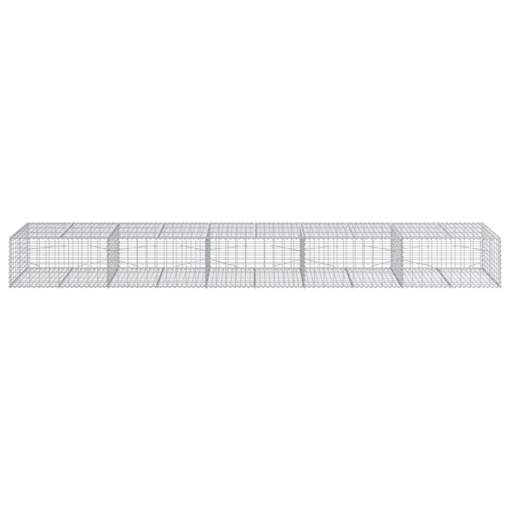 Coș gabion cu capac, 500x100x50 cm, fier galvanizat