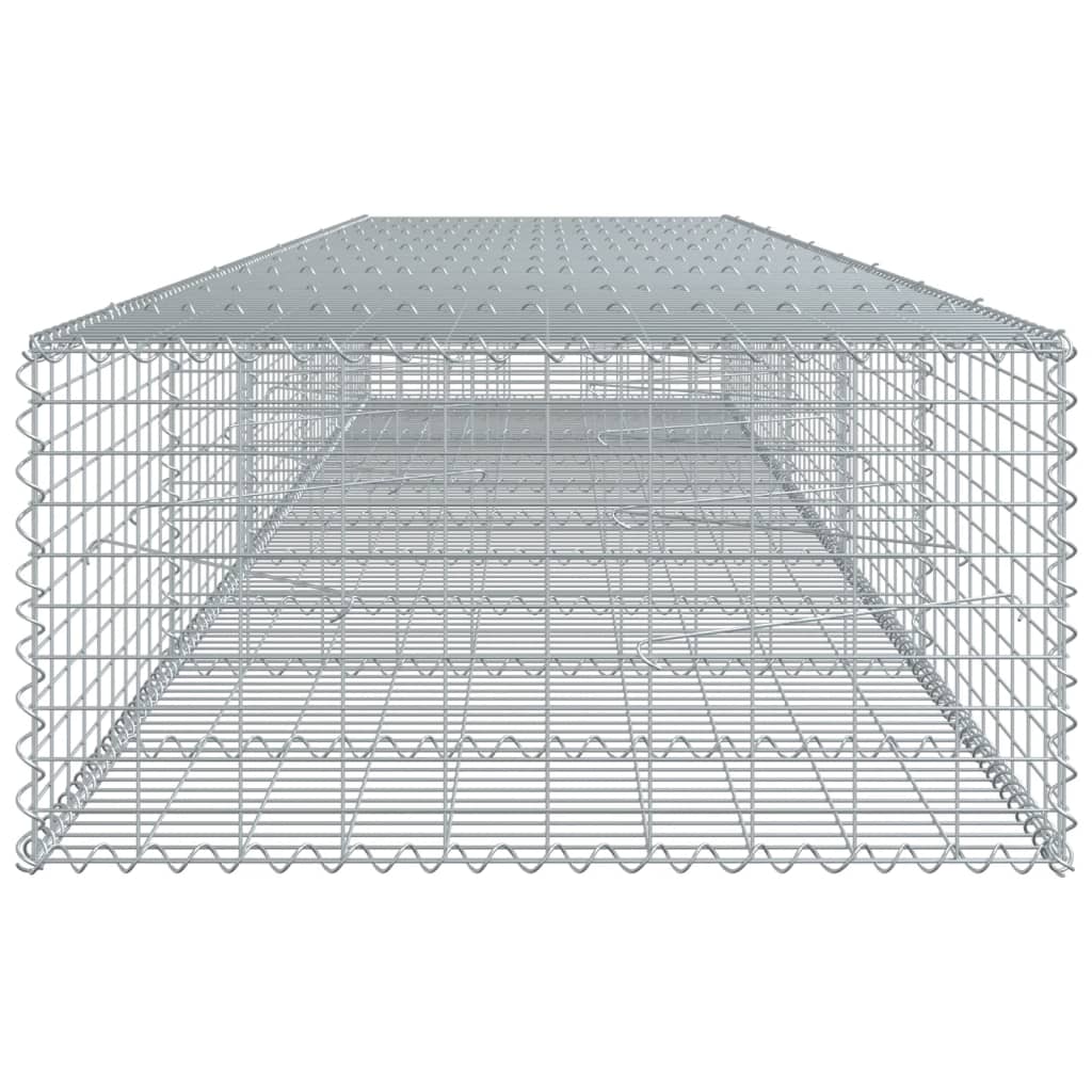 Coș gabion cu capac, 500x100x50 cm, fier galvanizat