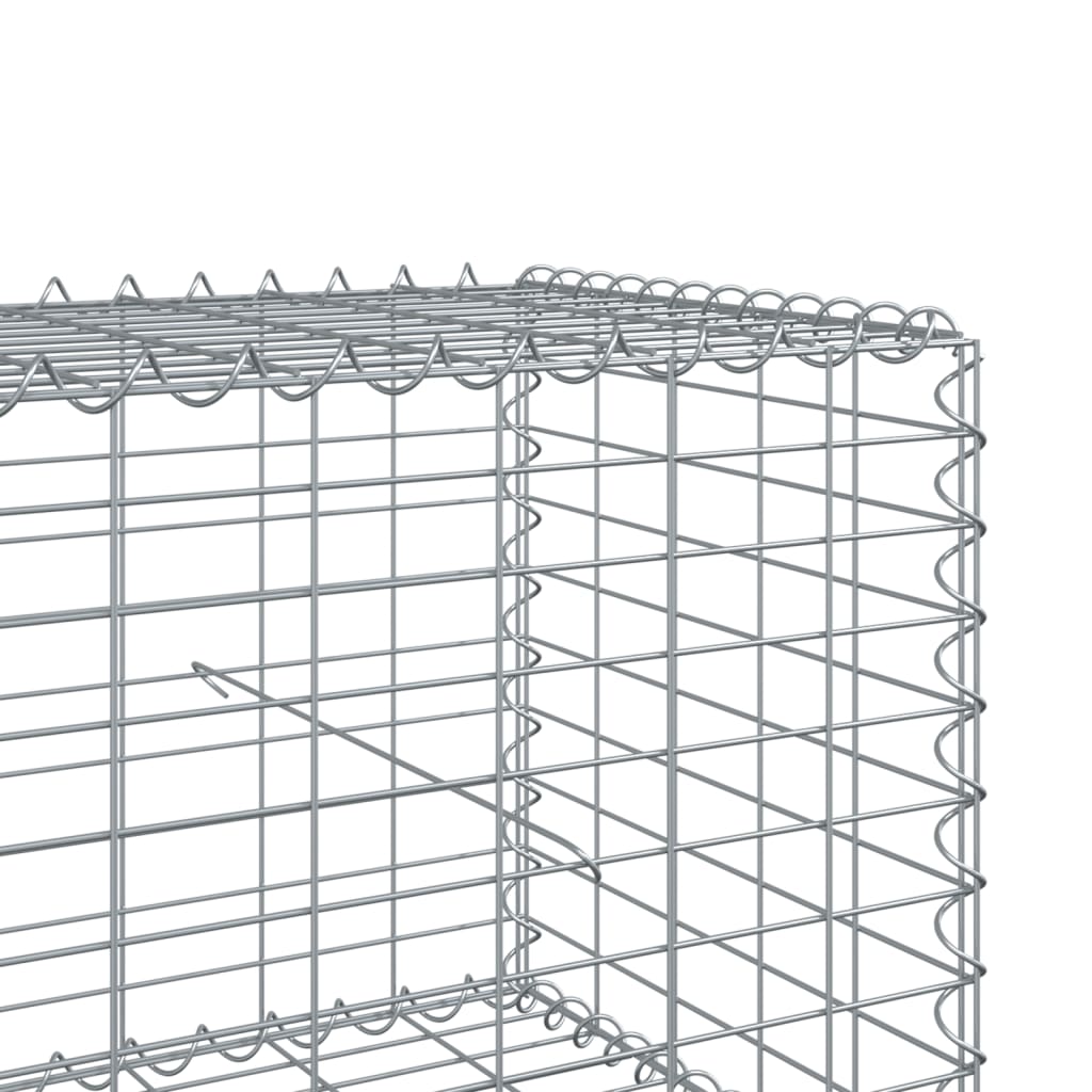 Coș gabion cu capac, 600x100x50 cm, fier galvanizat