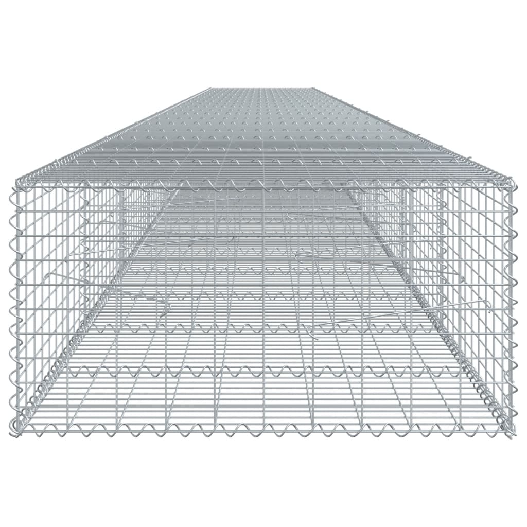 Coș gabion cu capac, 1000x100x50 cm, fier galvanizat