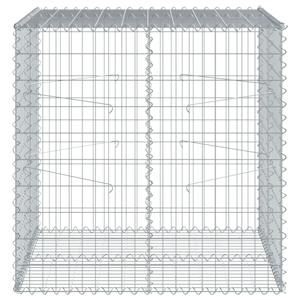 Coș gabion cu capac, 100x100x100 cm, fier galvanizat