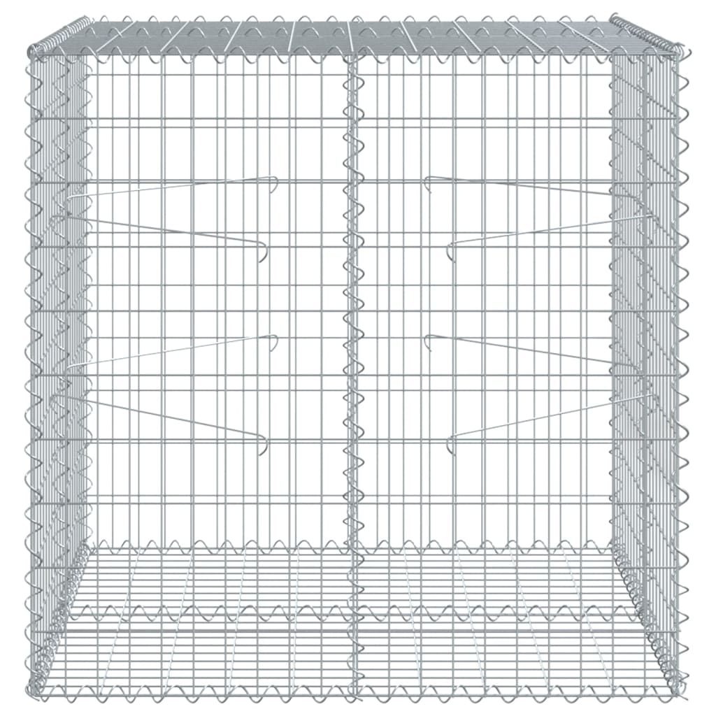 Coș gabion cu capac, 100x100x100 cm, fier galvanizat