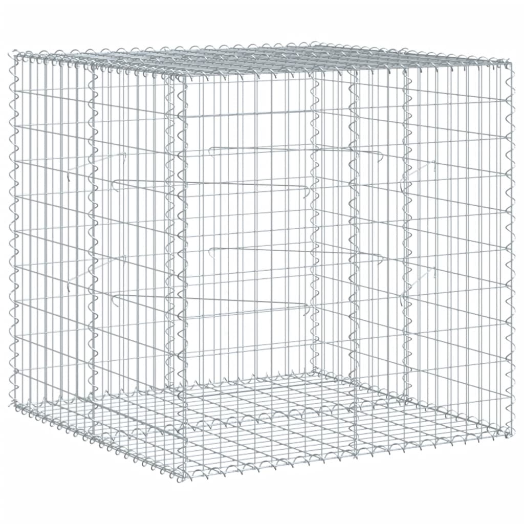 Coș gabion cu capac, 100x100x100 cm, fier galvanizat