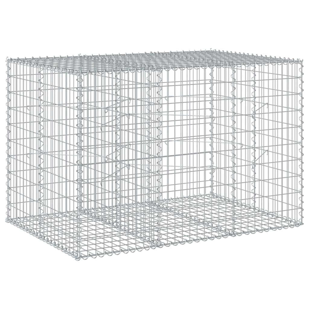 Coș gabion cu capac, 150x100x100 cm, fier galvanizat