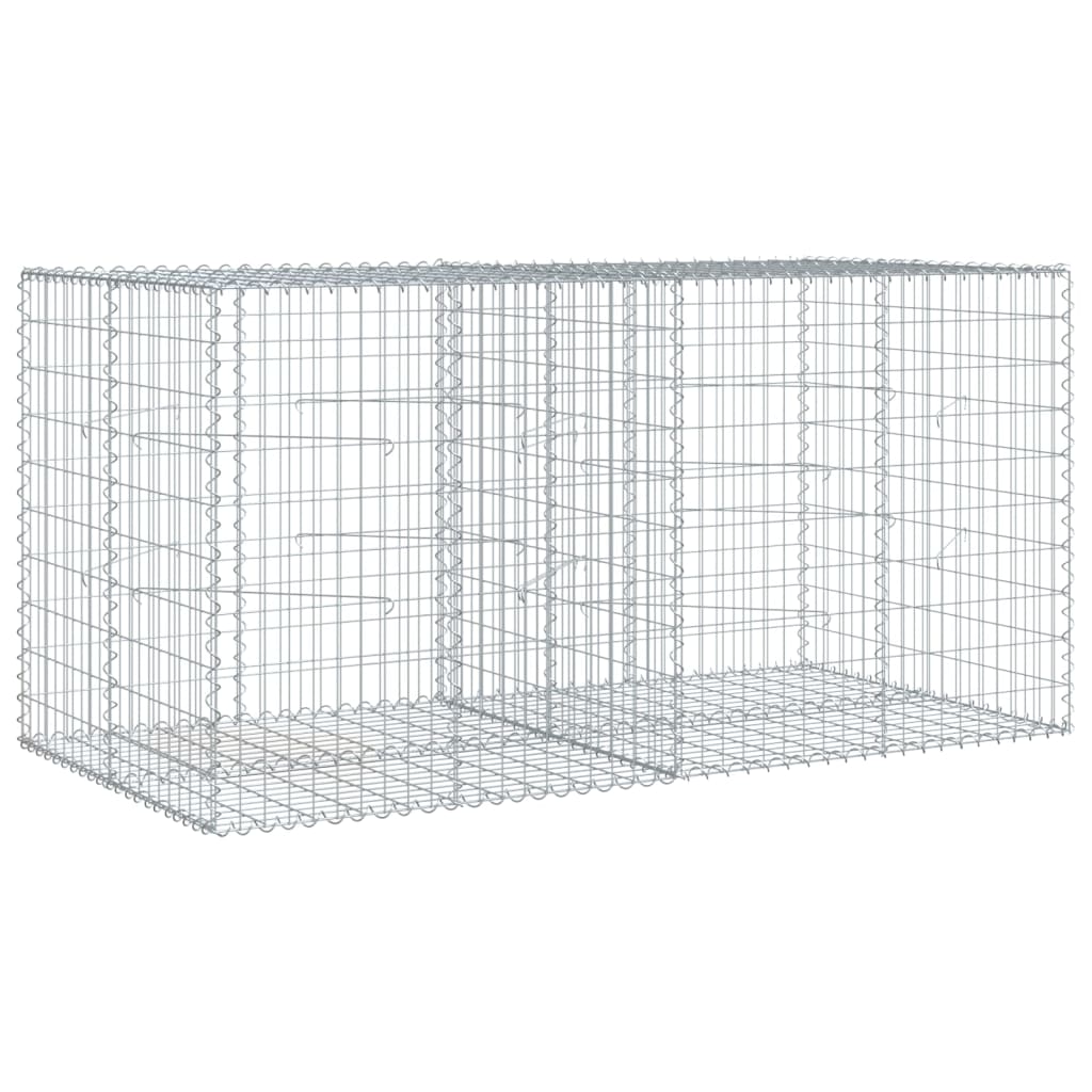 Coș gabion cu capac, 200x100x100 cm, fier galvanizat