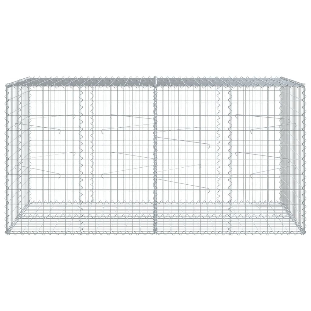 Coș gabion cu capac, 200x100x100 cm, fier galvanizat