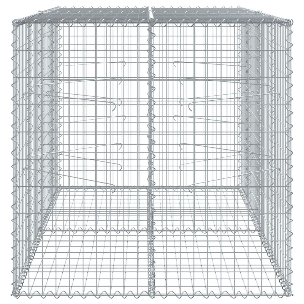 Coș gabion cu capac, 200x100x100 cm, fier galvanizat