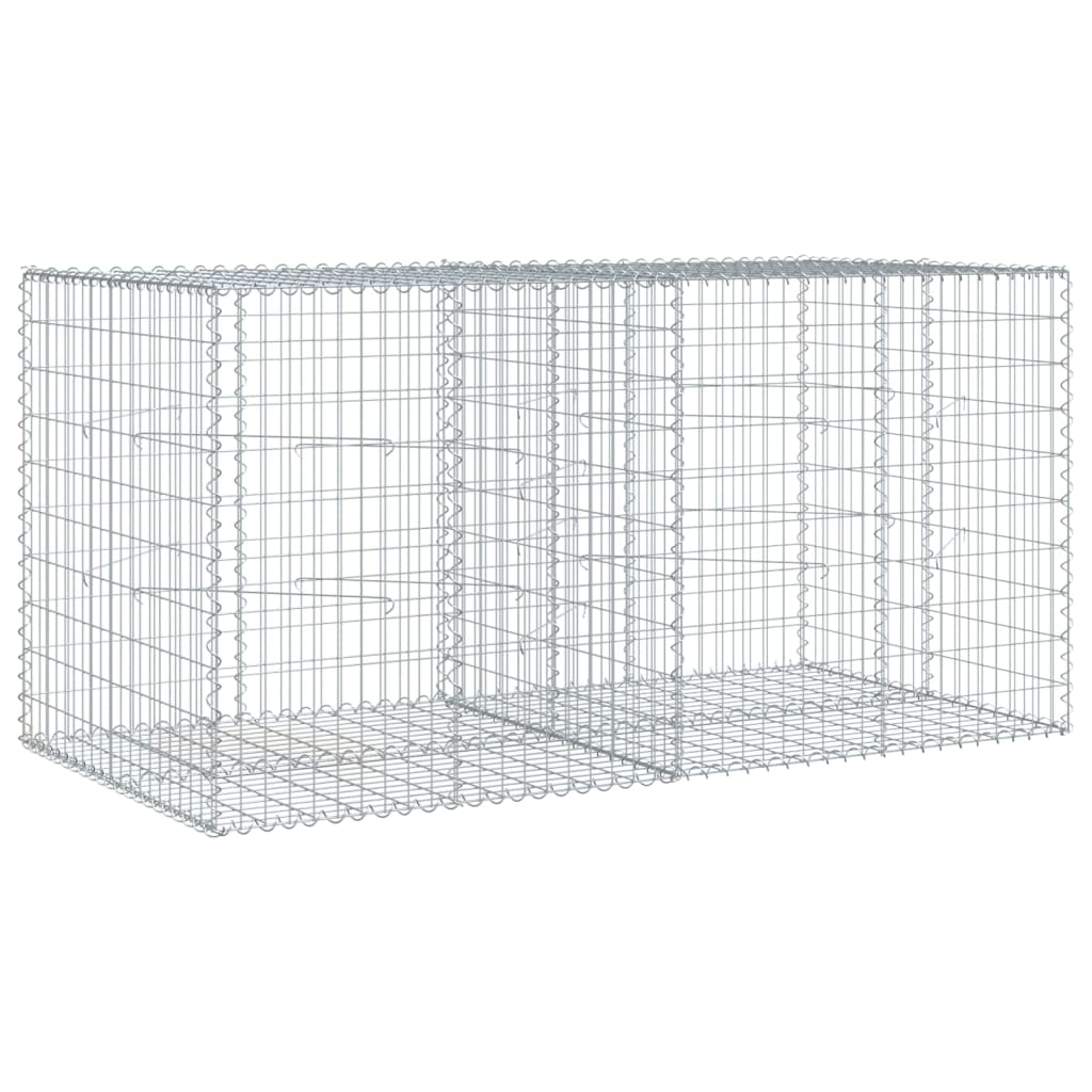 Coș gabion cu capac, 200x100x100 cm, fier galvanizat