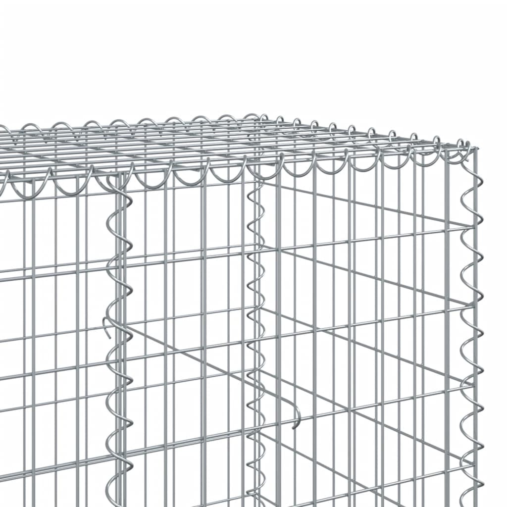 Coș gabion cu capac, 200x100x100 cm, fier galvanizat