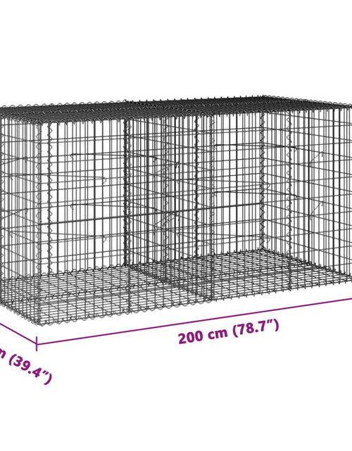 Încărcați imaginea în vizualizatorul Galerie, Coș gabion cu capac, 200x100x100 cm, fier galvanizat
