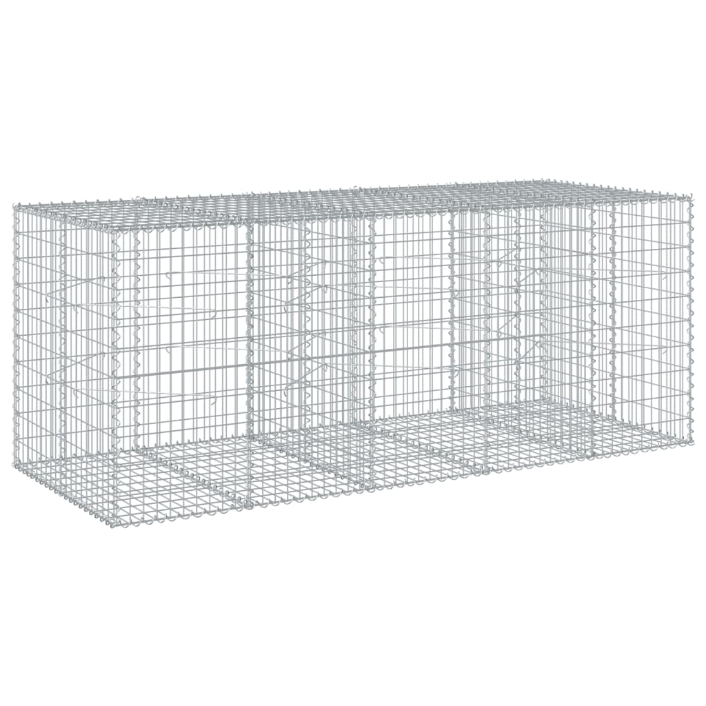 Coș gabion cu capac, 250x100x100 cm, fier galvanizat