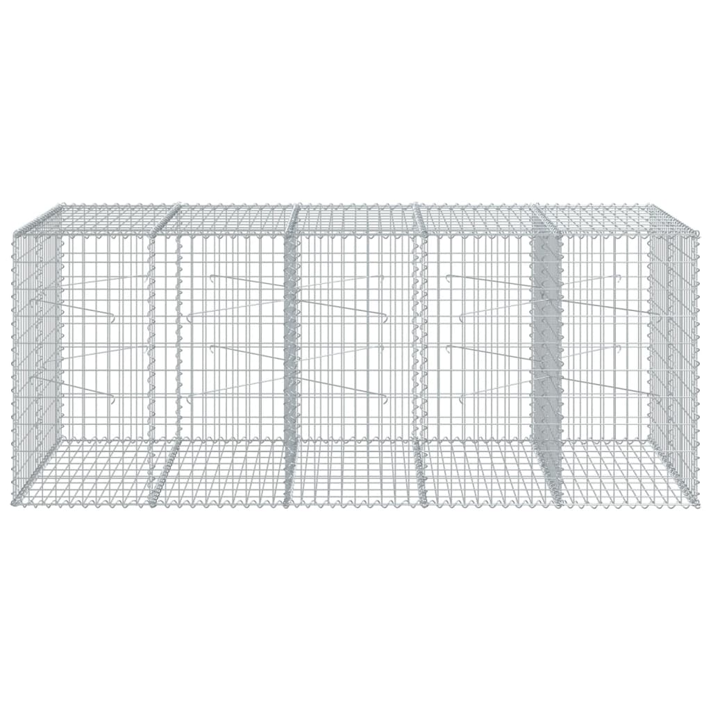 Coș gabion cu capac, 250x100x100 cm, fier galvanizat