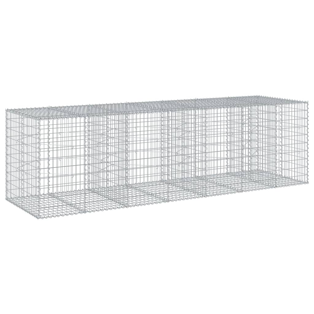 Coș gabion cu capac, 350x100x100 cm, fier galvanizat