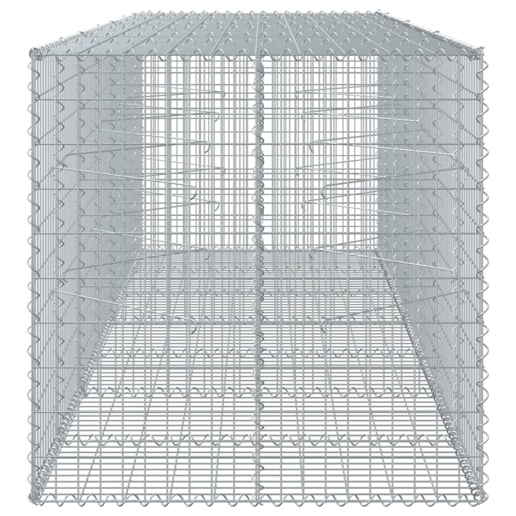 Coș gabion cu capac, 350x100x100 cm, fier galvanizat