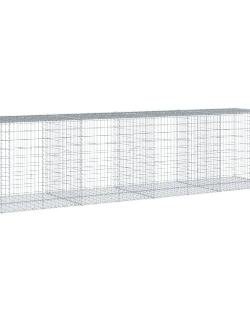 Încărcați imaginea în vizualizatorul Galerie, Coș gabion cu capac, 400x100x100 cm, fier galvanizat
