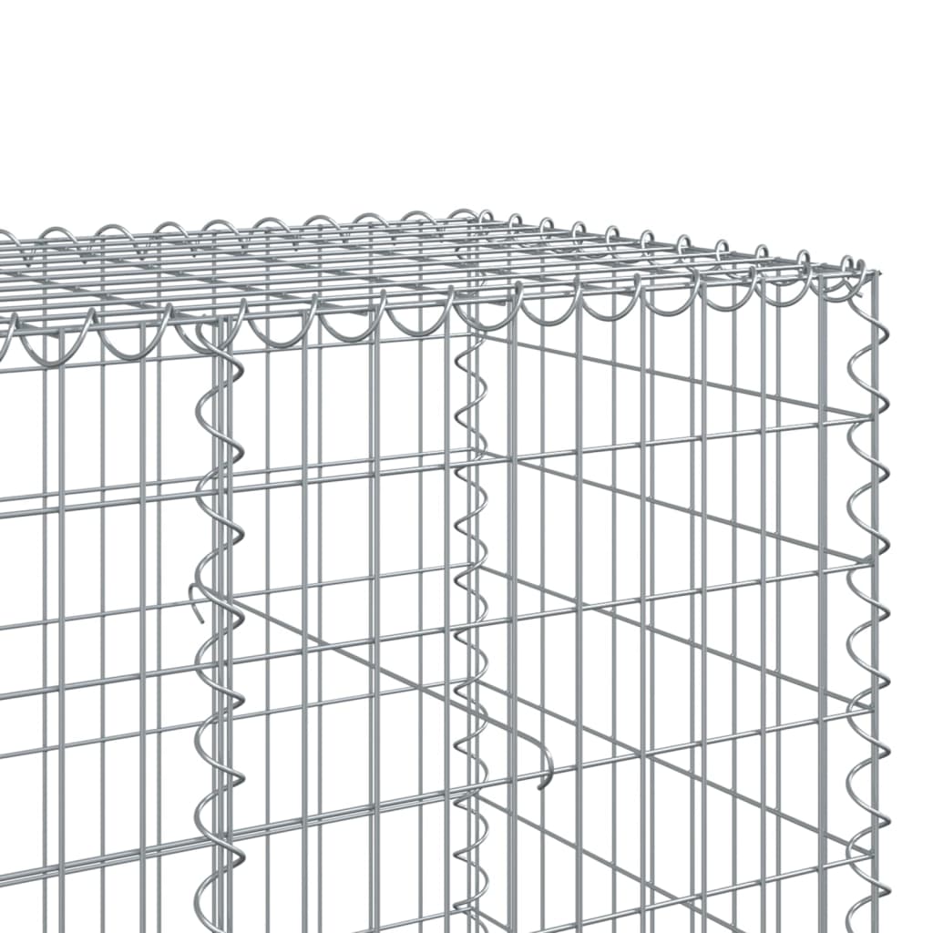 Coș gabion cu capac, 400x100x100 cm, fier galvanizat