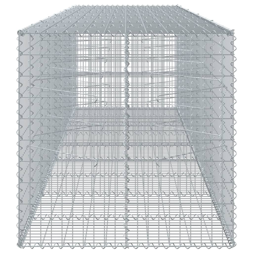 Coș gabion cu capac, 450x100x100 cm, fier galvanizat