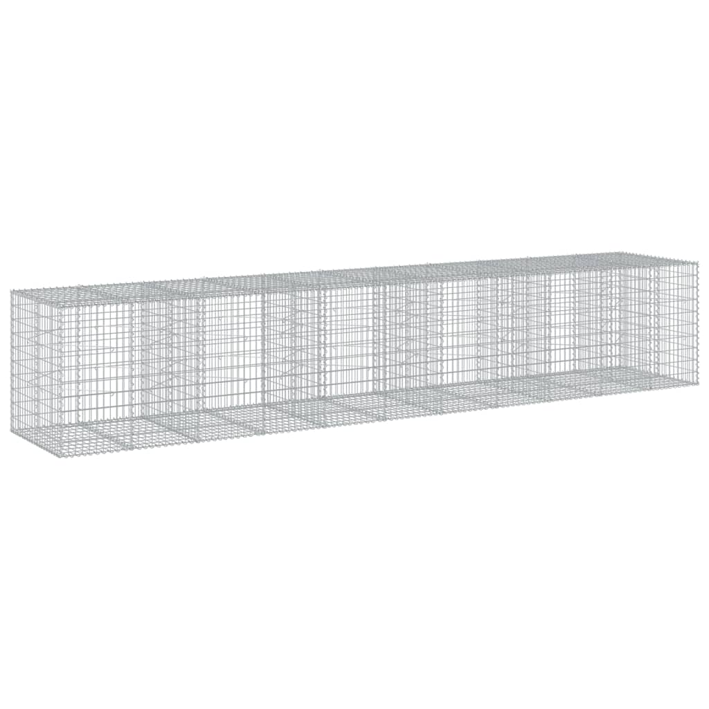 Coș gabion cu capac, 550x100x100 cm, fier galvanizat