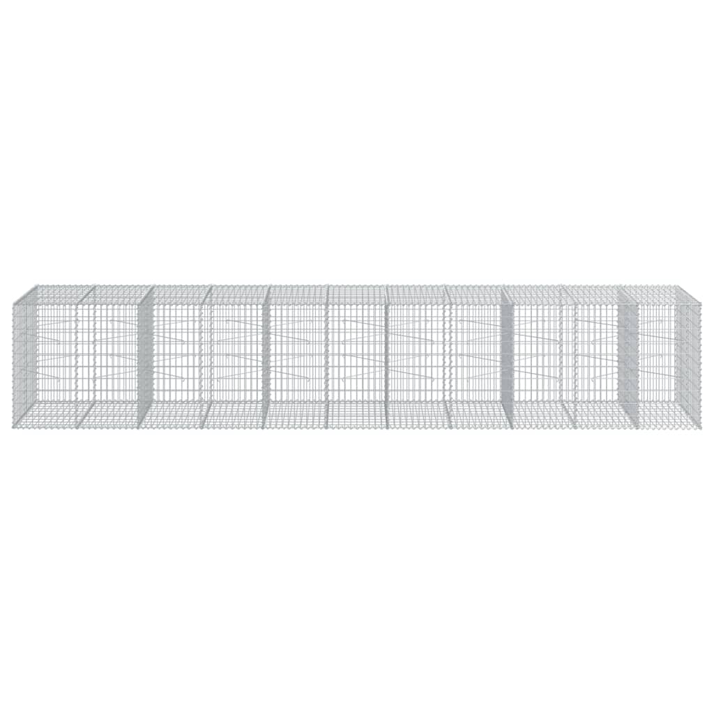 Coș gabion cu capac, 550x100x100 cm, fier galvanizat