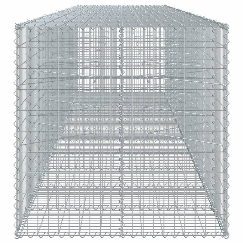 Coș gabion cu capac, 550x100x100 cm, fier galvanizat