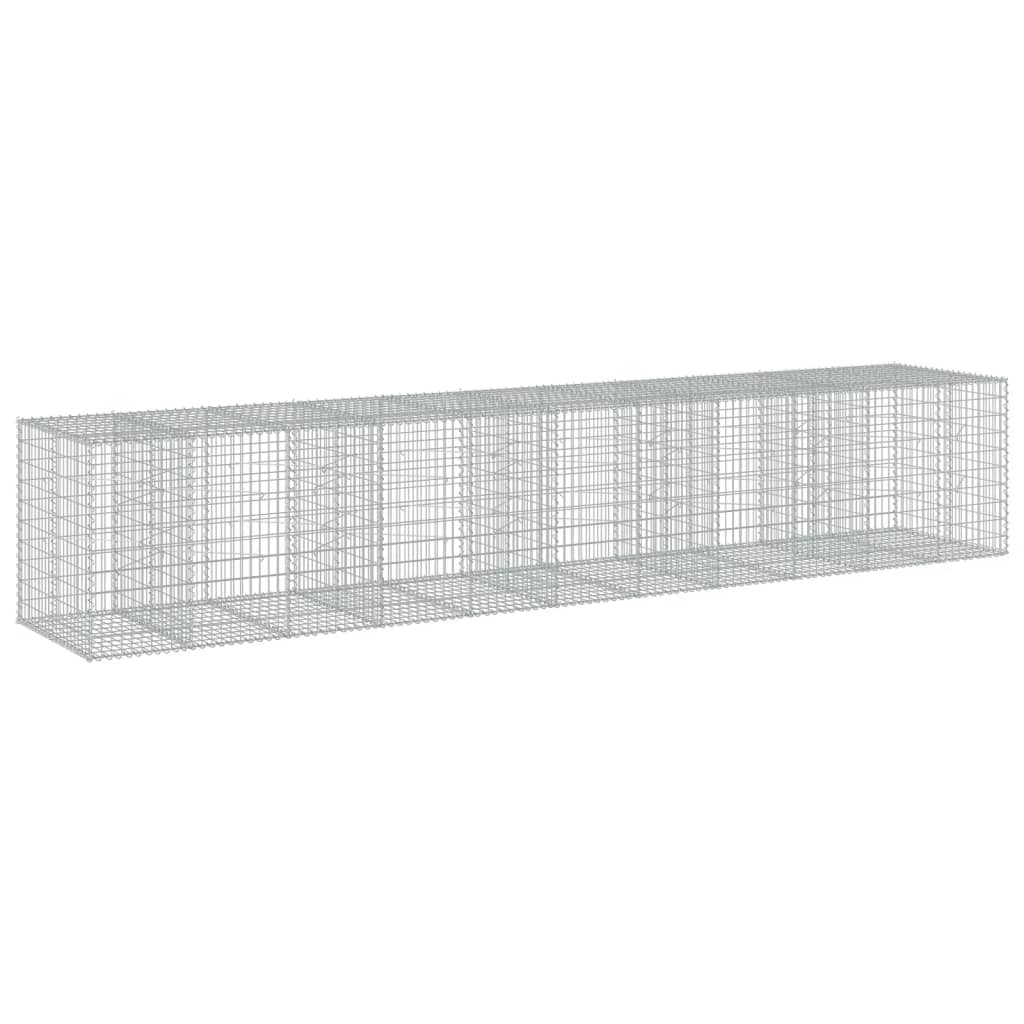 Coș gabion cu capac, 550x100x100 cm, fier galvanizat