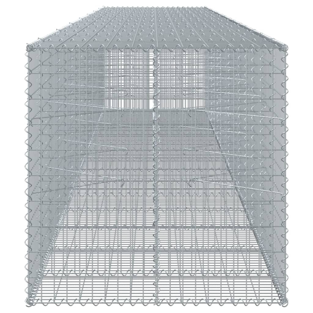 Coș gabion cu capac, 750x100x100 cm, fier galvanizat