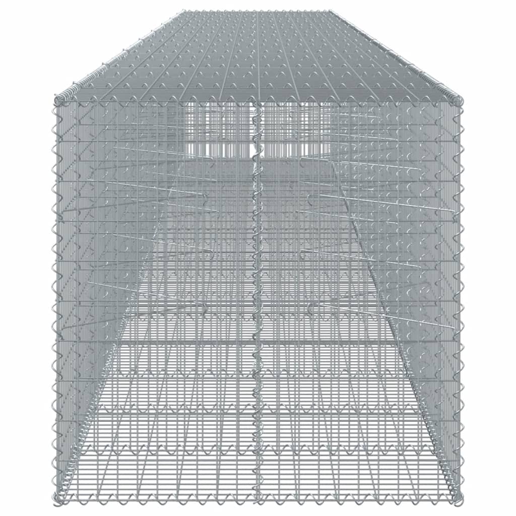 Coș gabion cu capac, 850x100x100 cm, fier galvanizat