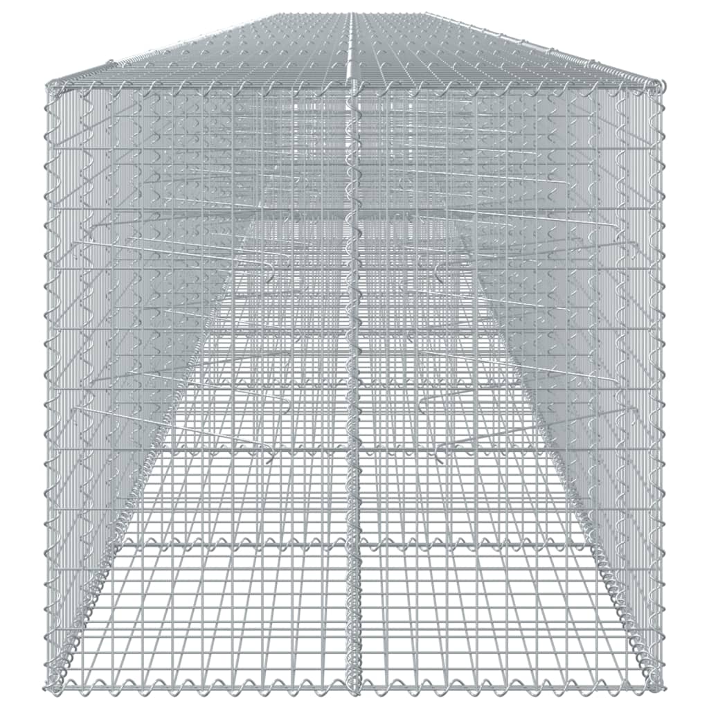 Coș gabion cu capac, 1200x100x100 cm, fier galvanizat