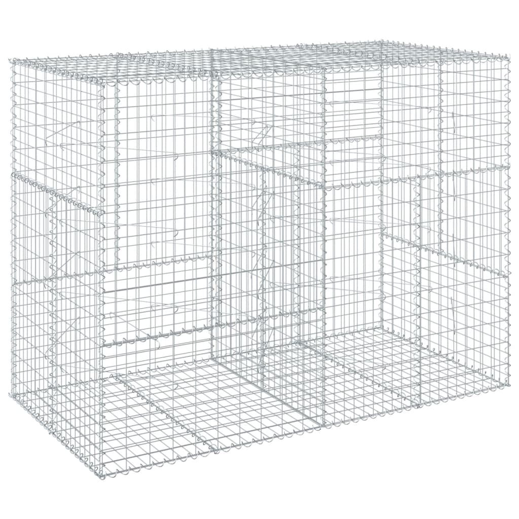 Coș gabion cu capac, 200x100x150 cm, fier galvanizat