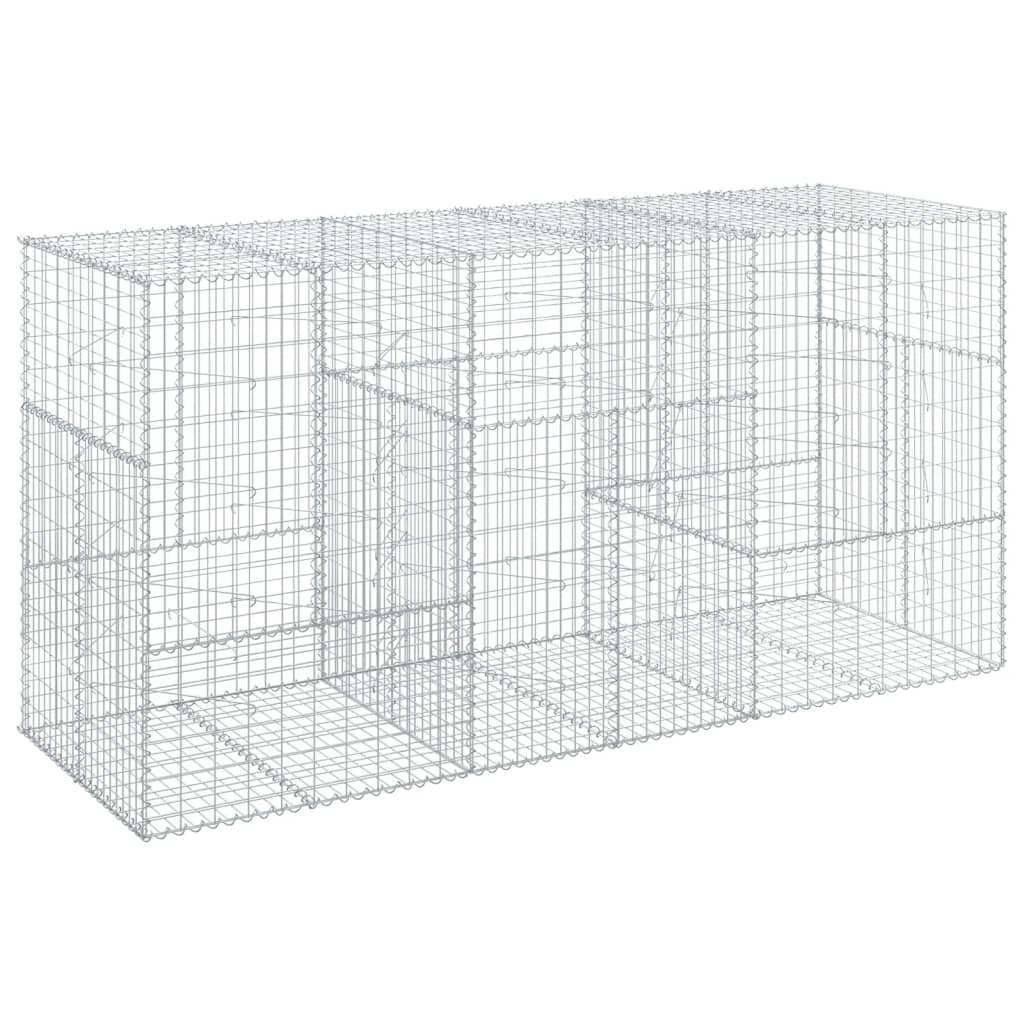 Coș gabion cu capac, 300x100x150 cm, fier galvanizat