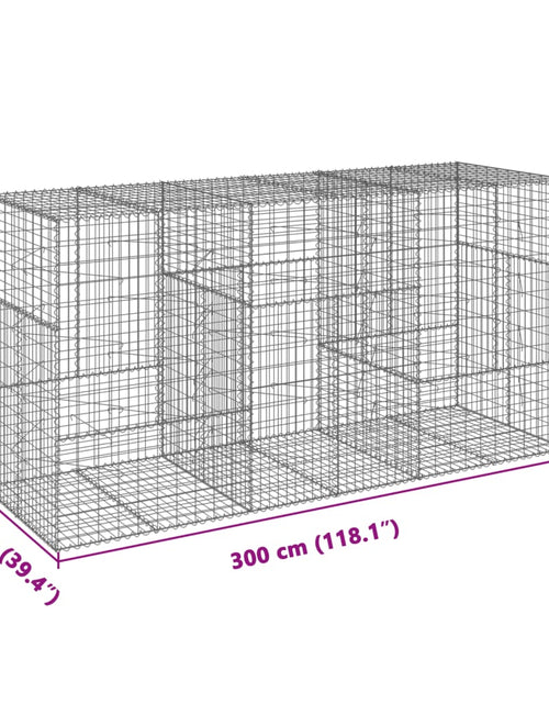 Încărcați imaginea în vizualizatorul Galerie, Coș gabion cu capac, 300x100x150 cm, fier galvanizat
