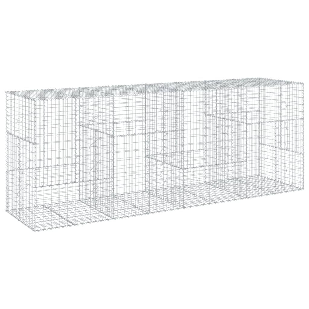 Coș gabion cu capac, 400x100x150 cm, fier galvanizat