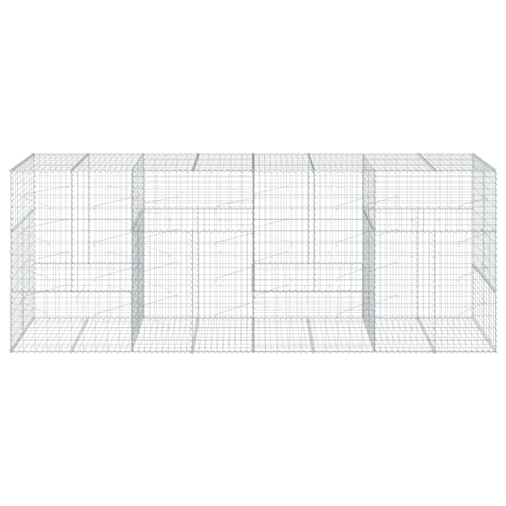 Coș gabion cu capac, 400x100x150 cm, fier galvanizat