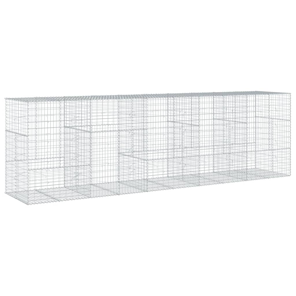 Coș gabion cu capac, 500x100x150 cm, fier galvanizat