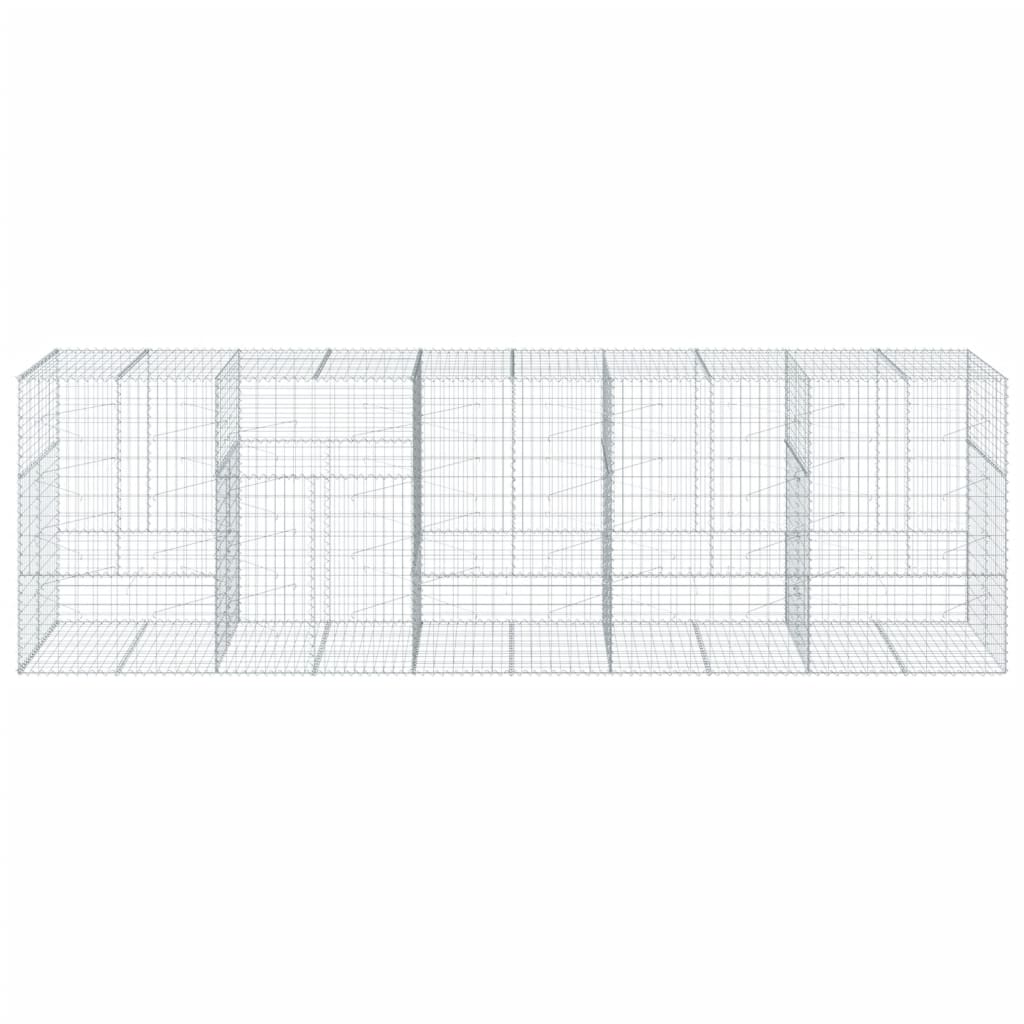 Coș gabion cu capac, 500x100x150 cm, fier galvanizat