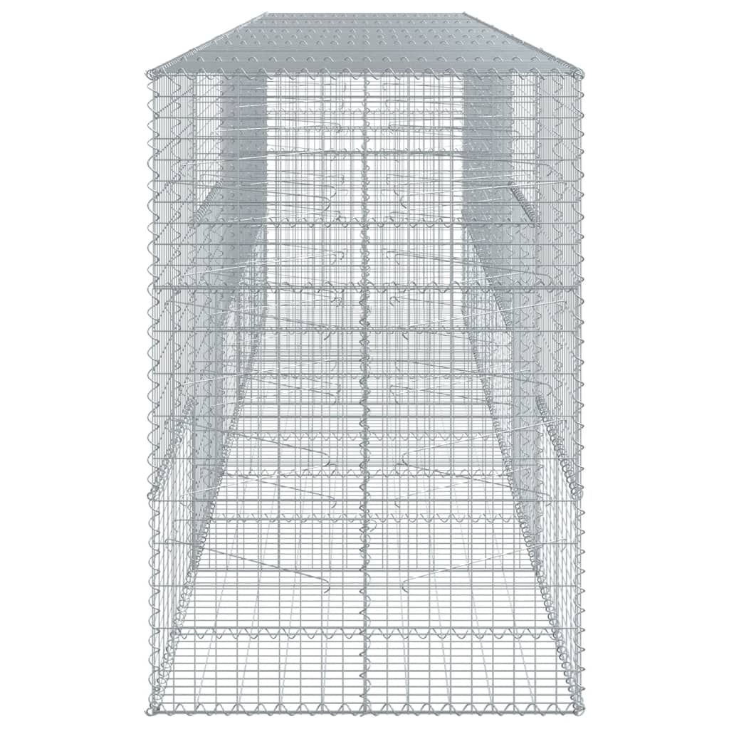 Coș gabion cu capac, 500x100x150 cm, fier galvanizat