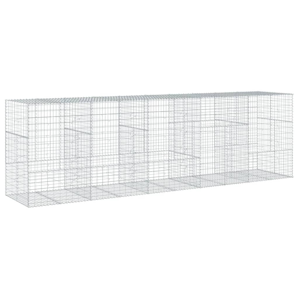 Coș gabion cu capac, 500x100x150 cm, fier galvanizat