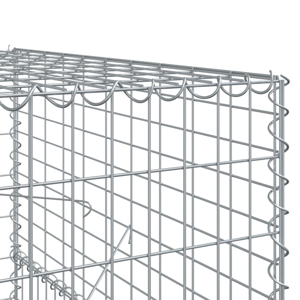 Coș gabion cu capac, 500x100x150 cm, fier galvanizat